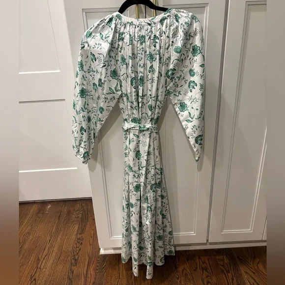 Lake Pajamas - Floral White Midi Dress - Picture 5 of 7